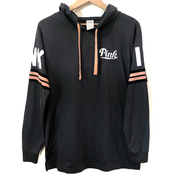 PINK Victoria's Secret Tops - PINK Victoria’s Secret Long Sleeve Hooded Tee